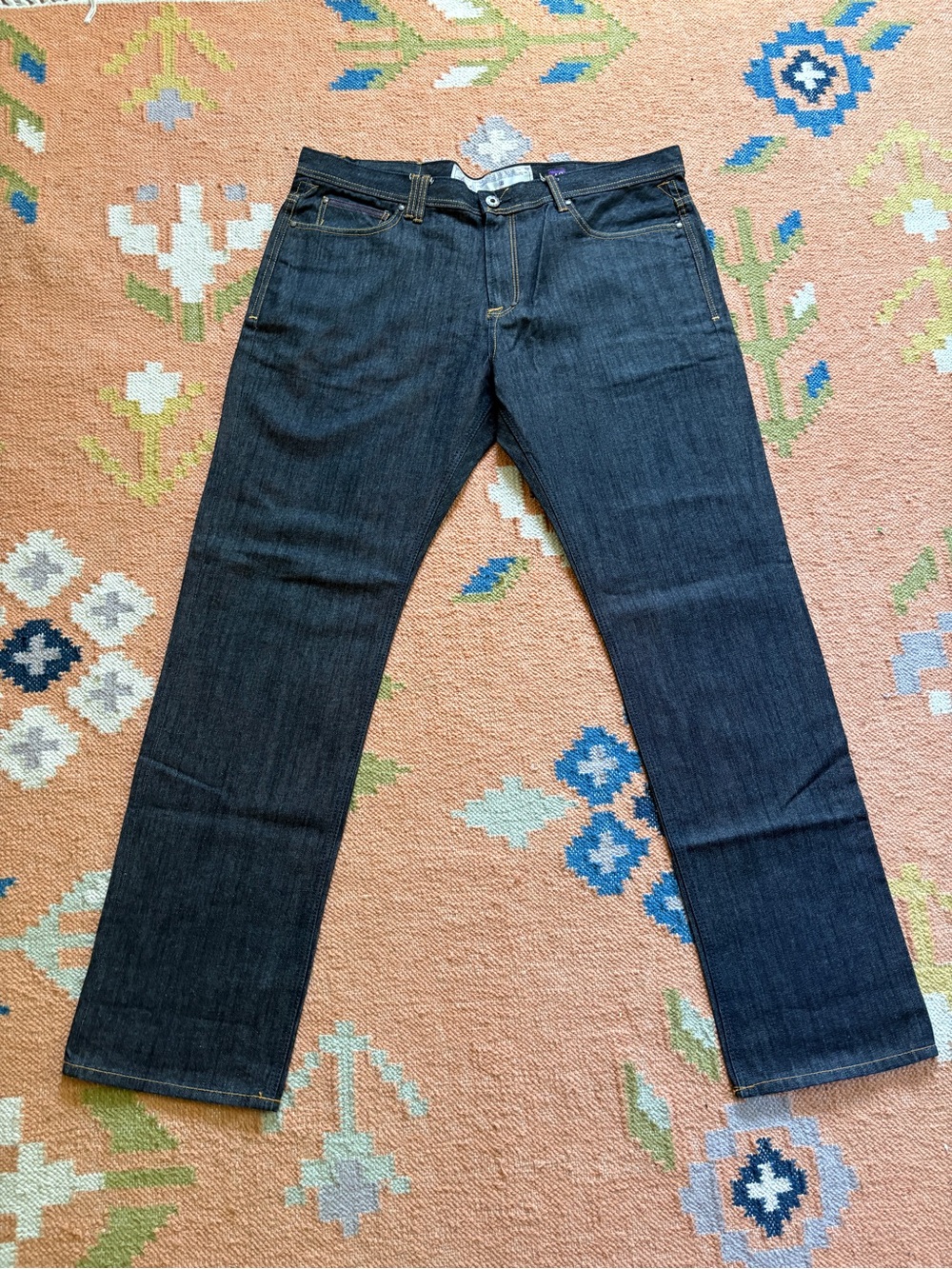 AKOO Men’s Dark Wash Raw Denim Straight Leg Jeans Size 40